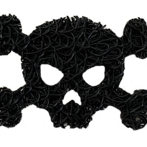 SoapLift Skull & Crossbones black corn bioplastic soap saver, pirate Jolly Roger draining bar soap holder, Made in USA
